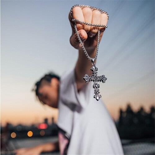 New Style Gothic Style Cross Viking Pendant Necklace Man Statement Necklace Woman Fashion Jewelry Necklace Chain Gifts