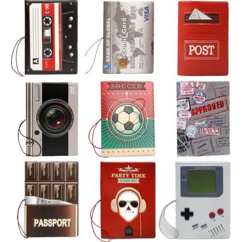 14*9.6cm PVC ID Card Documents Travel Passport Covers New 3D Stereo Camera/ Tape/ Chocolate/ Credit Card Style Passport Holders