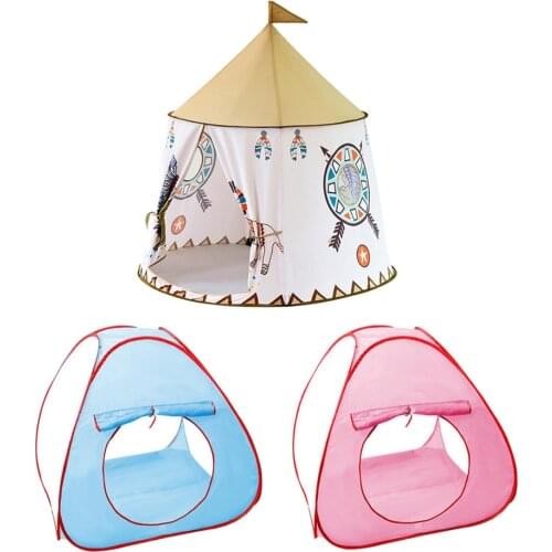 Kid Tent House Portable Princess Castle 123*116cm Present Hang Flag Children Teepee Tent Play Tent Birthday Christmas Gif