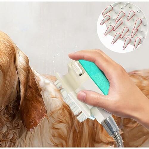 3 In 1dog Bath Brush,pet Grooming Massage Shower Head Sprayer Shampoo Shower Gel Dispenser Dog Cat Massage And Grooming