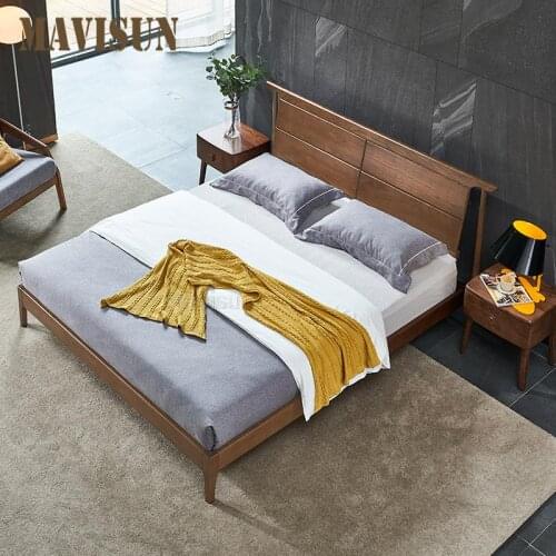 Nordic Ash Wood Bed 1.5 Meters 1.8M Double Modern Simple Fashion Wedding Bed For Master Room In High Quality Bedroom Furniture