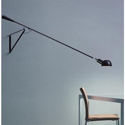 Nordic post-modern long pole led wall lamp italy designer swing long arm retro parlor studio decor wall sconce lighting