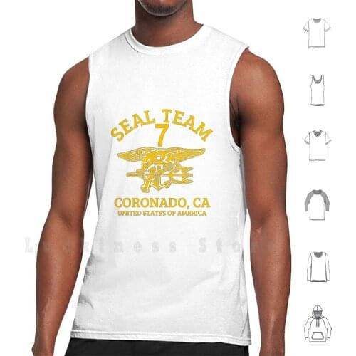 U.s. Navy Seals-Seal Team 7 Tank Tops Vest 100% Cotton Seals Us Navy Special Forces Seal Team S E A L Ar 15 M4 M 16