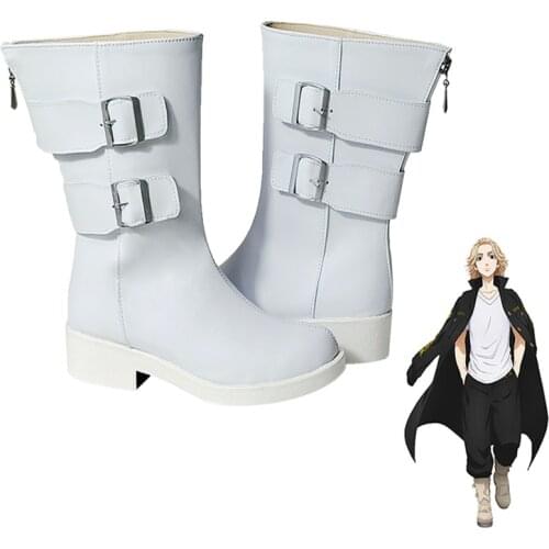 Tokyo Revengers Swastika Sano Manjiro Cosplay Shoes Boots Unisex White Trend