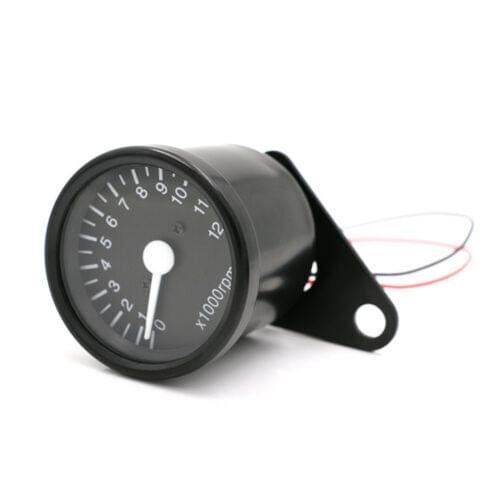 Universal Black12v LED Tachometer Speedometer Gauge Custom For Honda Yamaha Suzuki Kawasaki Cruiser Chopper Cafe Racer