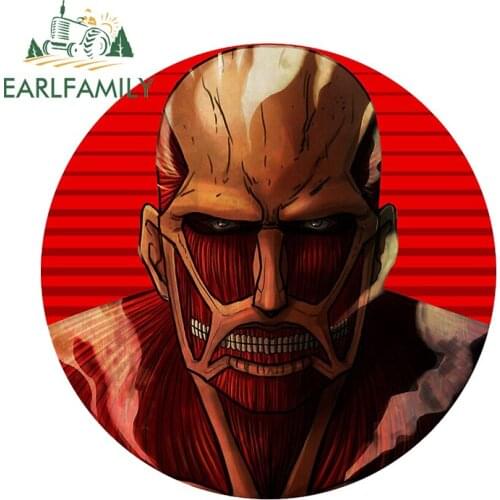 EARLFAMILY 13cm x 12.9cm for Attack The Titan Vinyl Car Stickers Surfboard Decal Creativite Bumper Trunk Waterproof Car Styling