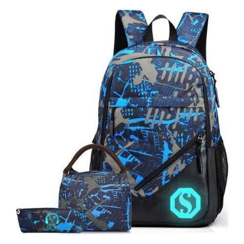 Explosive fashion backpack 2/3 set male student schoolbag unisex leisure laptop backpack teenagers outdoor travel bag Mochila