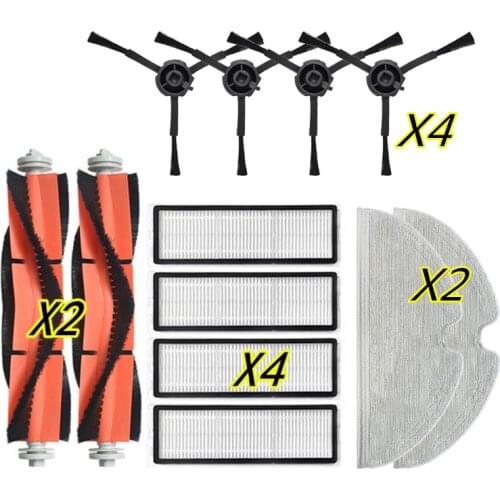 Parts For Dreame D9 Robotic Vacuum Cleaner Black / White Color (Main / Side Brush + Hepa Filter + Rag)