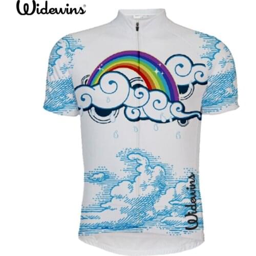 White clouds Bicycle women/men Cycling Jersey Top Summer Maillot Rainbow Roupa Ciclismo Bike Sport Wear Cycling Clothing 5754