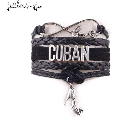 Infinity love CUBAN REGGAETON ZOUK dance Women Bracelet Stacks heels Charm dancer leather bracelets & bangles for Women jewelry