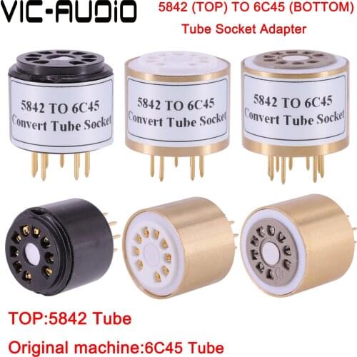 1Piece 5842(Top) TO 6C45 (Bottom) 9Pin TO 9Pin Tube DIY Audio Vacuum Tube Adapter Socket Converter Free Shipping