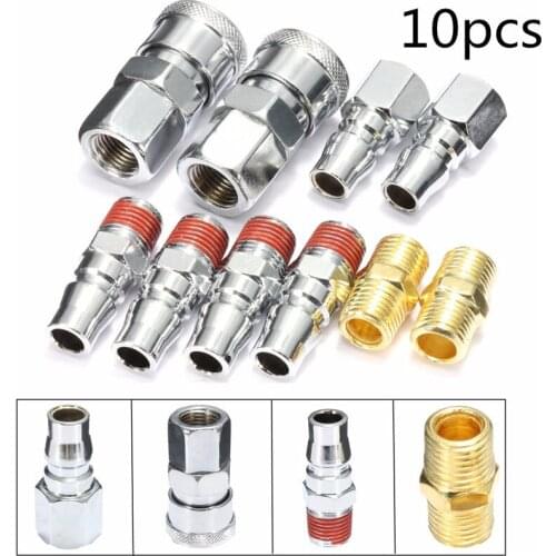 10Pcs/Set 1/4" BSP Air Line Hose Compressor Fitting Connector Coupler Quick Release Pneumatic Parts For Air Accessories