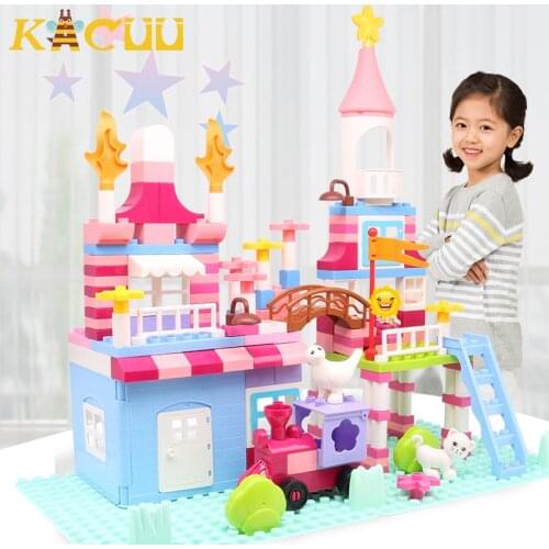 Big Size 174PCS Girls Princess Castle Building Blocks Toy DIY Brick Assembly Bricks Construction Building Toys For Children Gift