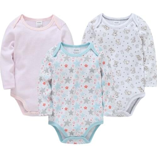 3PCS Roupas Bebe De Infant Baby Girl Bodysuit Newborn Baby Girl Boys Clothes Body Long Sleeve 100% Cotton Baby Underwear Pajamas
