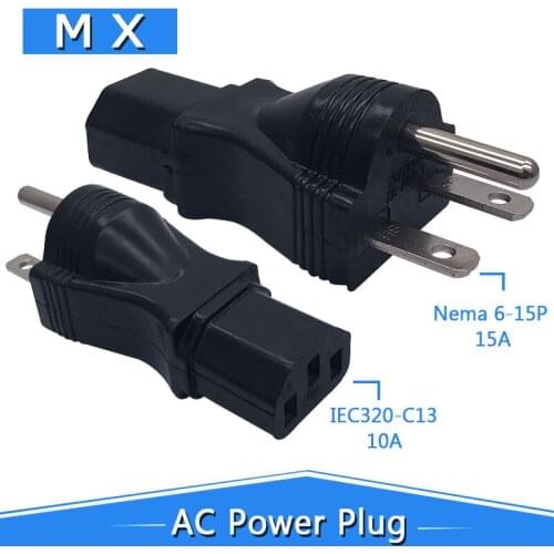 US to IEC 320 C13 Female Power Adapter, NEMA 6-15P to c13 Industrial Plug Ups / PDU Cabinet Socket Converter 250V10A