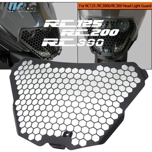 Motorcycle Accessories For RC 125 200 390 Headlight Guard Protector Grille Covers RC125 RC200 RC390 2014-2021 2015 2016 2017 18