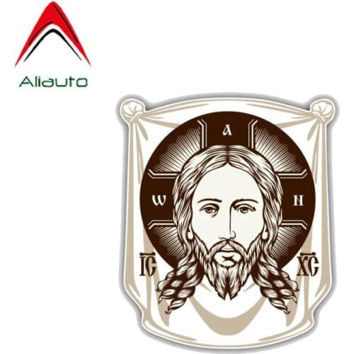 Aliauto Personality Custom Car Sticker Face of Jesus Orthodox Church Icon Religion PVC Sunscreen Decal Decoration,11cm*13cm