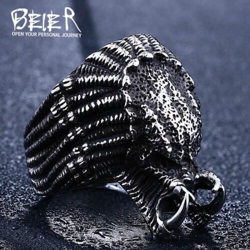 BEIER 316L stainless steel Movie Alien predator ring men punk ring New Designed cool Fashion high quality Jewelry LLBR8-451R
