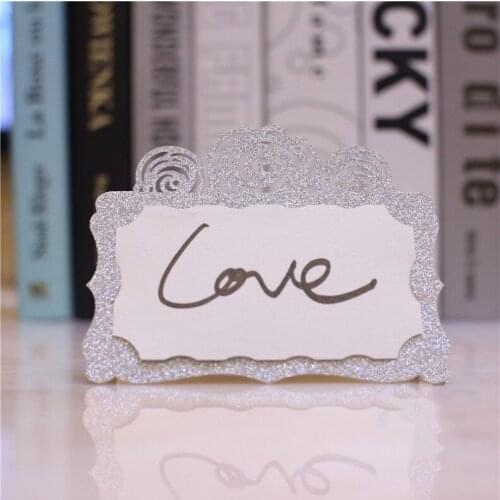 Laser cut glitter table card, Seating Number card for wedding party place cards with blank label, 200 PCS