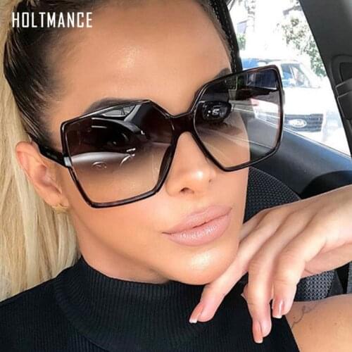Oversize Women Sunglasses Big Frame Gradient Lens Brand Designer Female Sun Glasses Retro lentes de sol mujer UV400