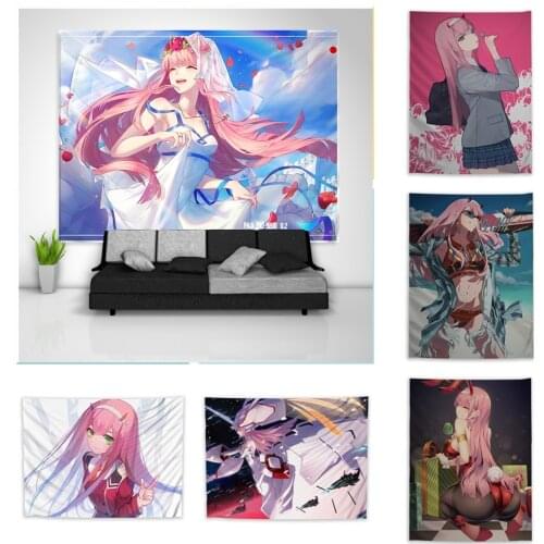 Darling in the FranXX Zero Two Tapestry Art Wall Hanging Sofa Table Bed Cover Home Decor Dorm Gift