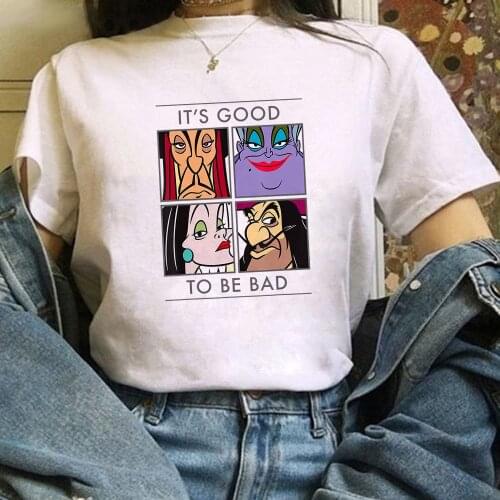 Disney Good to be Bad Villains T Shirt Tee Shirt Femme Clothing Fashion Women Tshirt White Tops Print T-shirt Female