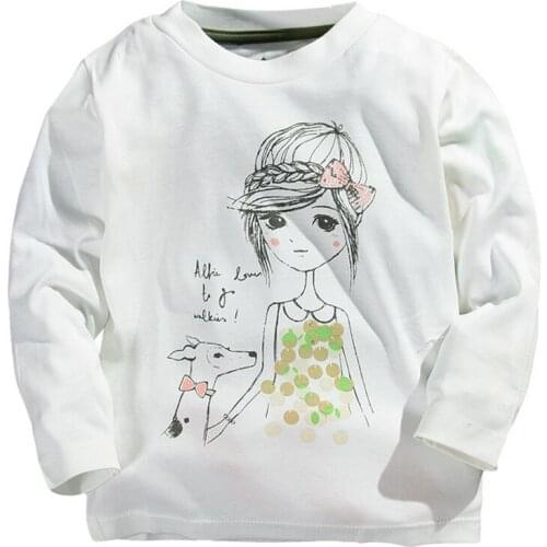 1-5Y Boys Girls T-shirts Kids Tees Baby T-Shirt Blouse Children Pullover Spring Autumn Long Sleeve Tops Cotton Cartoon Clothes