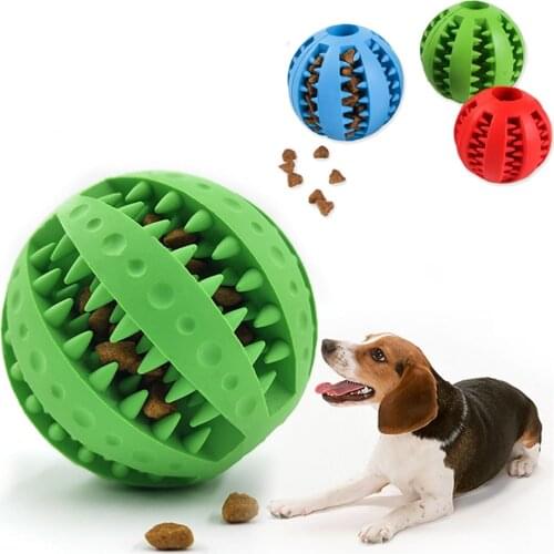 IQ Dog Treat Ball Toys Interactive Slow Feeding Food Dispensing Dog Puzzle Toy Rubber Dog Balls for Pets Tooth Cleaning Chewing