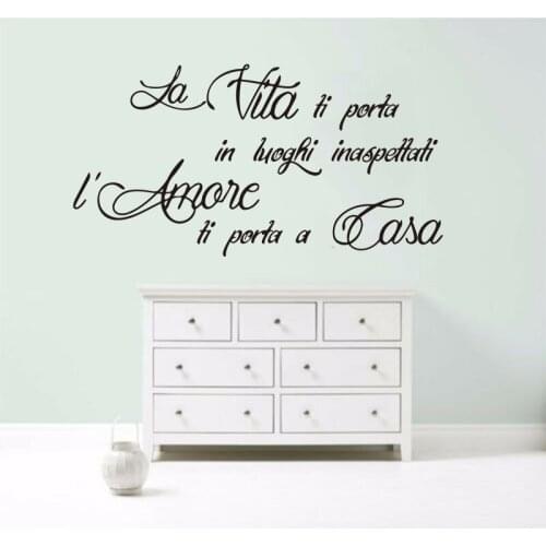Italian life brings you unexpected quotation stickers kids room decals living room vinyl carving decorative painting SP-088