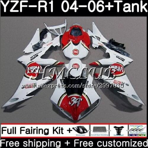 Body For YAMAHA YZF R 1 YZF-1000 YZF 1000 YZF R1 2004 2005 2006 15HC.4 YZF1000 YZF-R1 04 06 YZFR1 04 05 06 Fairing Lucky Strike