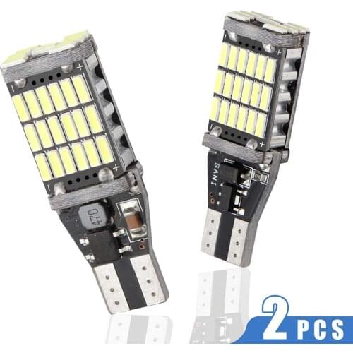 2 pcs 15 W 1200Lm W16W T15 Lampadas LED Canbus OBC Error Free LED Backup Light 921 912 W16W Lampadas LED Lampada reversa