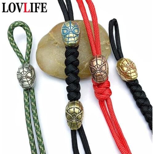 Brass Pendant Paracord Pendants For Keychain Lanyard Beads Charms Metal Spacer Bead for Folding Knife Comic Superhero Figurines