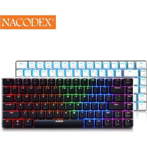 AJAZZ NACODE AK33 Mechanical Gaming Keyboard 82 Keys Wired Keyboard for PC Games Ergonomic Cool LED Backlit Design
