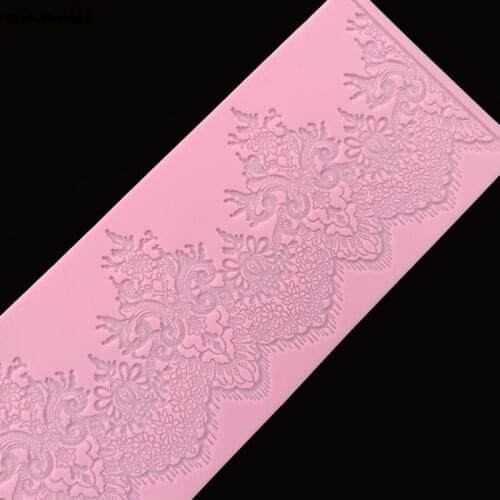 Minsunbak Silicone Lace Mat Fondant Cake Border Decoration Tool Chocolate Gumpaste Mold Sugarcraft