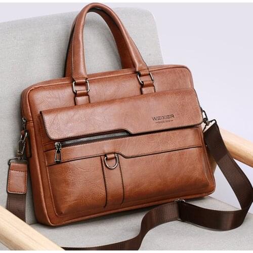 Weixier Mens Bags Handbag Shoulder Bag Retro Mens Bag Briefcase Business Computer Bag Mens Messenger Bag Briefcase