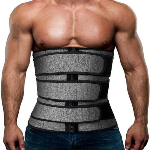 HEFLASHOR Men Body Shaper Neoprene Sauna Workout Waist Belt for Weight Loss Sweat Belly Belt with Double Straps Shapewear