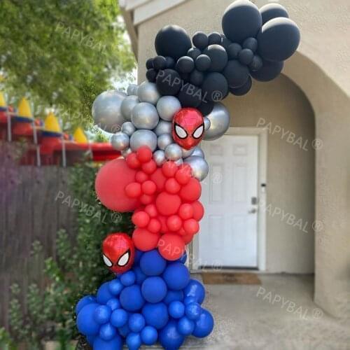 134pcs Marvel Spiderman Arch Garland Balloons Chain kit Set Super Hero Hero Baby Boys Gifts Birthday Party Decorations Kids Toys