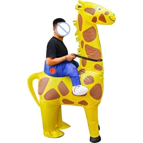 Yellow Giraffe Halloween Adult Cosplay Inflatable Suit Festive Party Clothing P31B