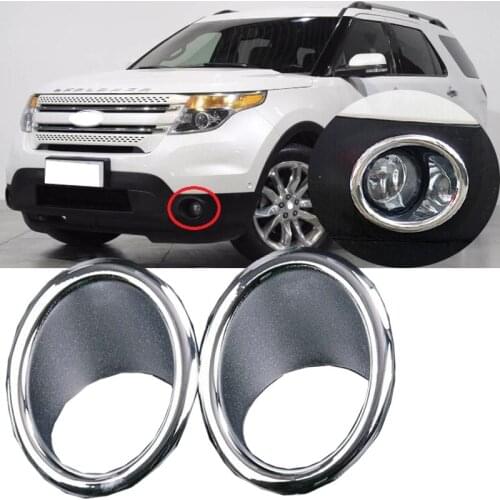 Roavia for Ford Explorer 2011-2014 car Front Bumper Fog Light Covers Trims Exterior accessories Frame shell housing cap Garnish
