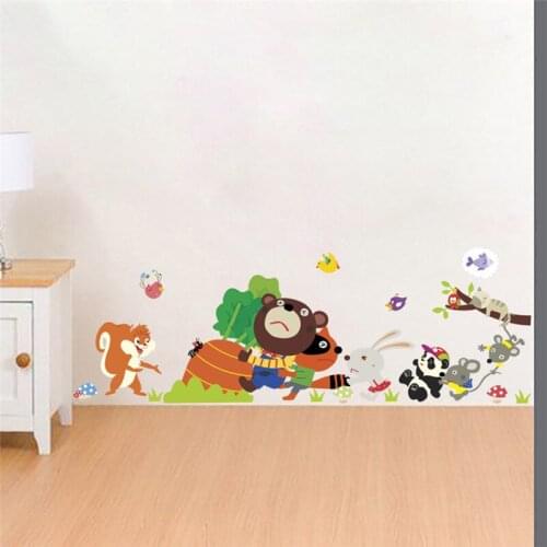 Animals Harvest Radish Wall Stickers For Kids Bedroom Decoration Cartoon Safari Mural Art Diy Home Decor Decals Peel And Stick