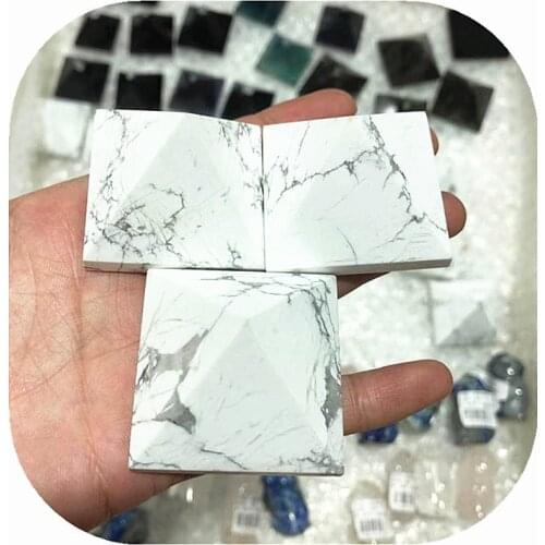 Natural Crystal Quartz White Turquoise Pyramid Healing Stone Chakra Reiki Crystal Point Tower Energy Home Decor Handmade Gift