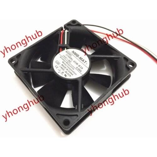NMB-MAT 3108NL-05W-B39 L00 DC 24V 0.09A 80X80X20mm 3-wire Server Cooling Fan