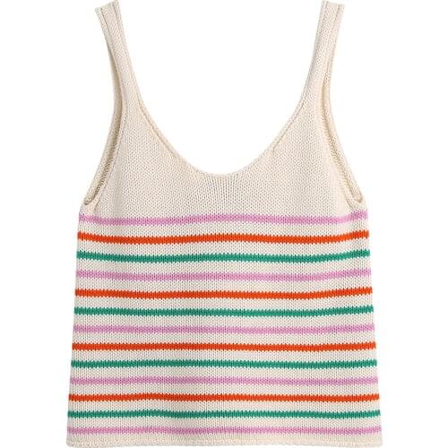 JC·KILIG 2021 New Womens Striped Knit Top B1431