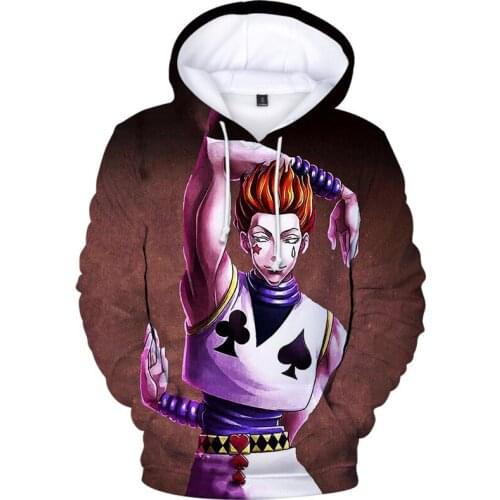 New Fashion 3D Hisoka Hoodies Men Sweatshirts Women Autumn Anime Hip Hop Hooded Casual Boys Girls Hunter X Hunter Pullovers