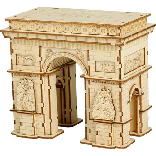 Robotime 3d Wooden Puzzle Model Building Arc de Triomphe Educational Toys for Children