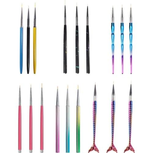 3 Gradually Changing Gold Fishtail Drawing Pen Nail Drawing Drawing Pen Drawing Pen Small Brush Painting Pen Set Painting Tools