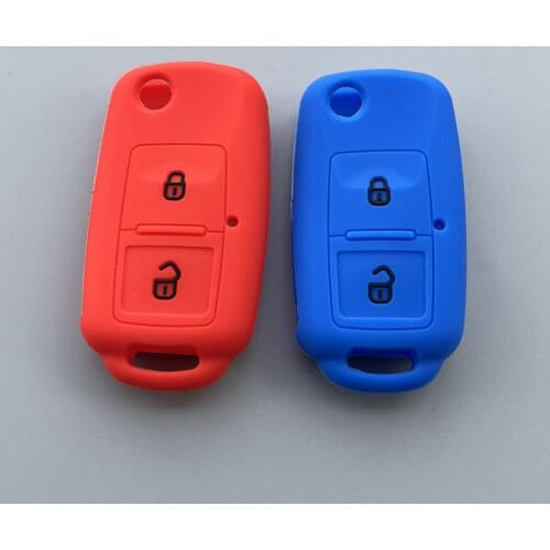 2 Buttons silicone car Key case cover protection for VW Amarok Polo Golf MK4 Bora Jetta Altea for seat for skoda Octavia Fabia