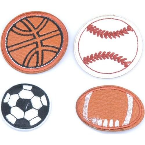 Mixd 4Piece ball Pattern Patches Embroidered Sew On Iron On Clothes Patch Motif Applique DIY Stickers Pattern CP1548