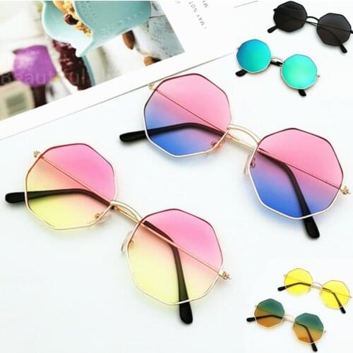 Brand Shades Metal Fashion Polygon Retro Round Irregular Girl Women Sun Glasses Valentine Day Gift Color Men Fishing Sunglasses