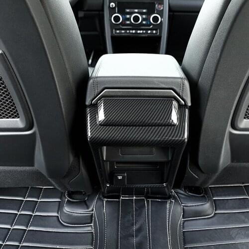 Carbon Fiber Style For Land Rover Discovery Sport 2015 2016 ABS Rear Seat Air Conditioning Vent Frame Cover Trim Car Accessories